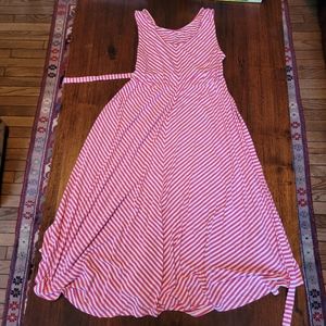 Striped pink and white maternity dress,  medium,  Isabel